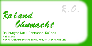 roland ohnmacht business card